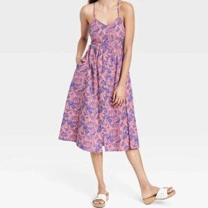 Open Back Paisley Midi Sundress